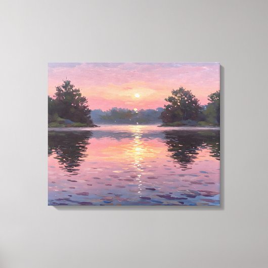 Lienzo Lake During Dusk Canvas Afdruk (Voorkant)