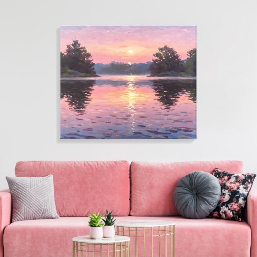 Lienzo Lake During Dusk Canvas Afdruk (Insitu (Woonkamer))