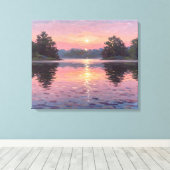 Lienzo Lake During Dusk Canvas Afdruk (Insitu (Houten vloer))