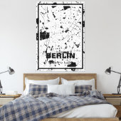Lienzo mapa minimalista Berlín - Blanco-negro Canvas Afdruk (Insitu (Slaapkamer))