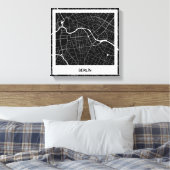 Lienzo mapa minimalista Berlín - Negro-blanco Canvas Afdruk (Insitu (Slaapkamer))