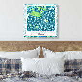 Lienzo mapa minimalista Bilbao - Azul-Verde Canvas Afdruk (Insitu (Slaapkamer))