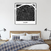 Lienzo mapa minimalista Bilbao - Negro-blanco Canvas Afdruk (Insitu (Slaapkamer))