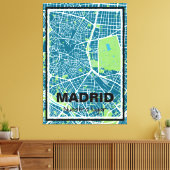 Lienzo mapa minimalista Madrid - Azul-verde Canvas Afdruk (Insitu (Woonkamer))