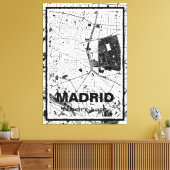 Lienzo mapa minimalista Madrid - Blanco-negro Canvas Afdruk (Insitu (Woonkamer))