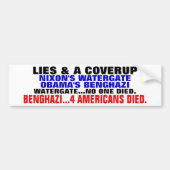 LIES EN EEN DEKKING... BENGHAZI VAN OBAMA BUMPERSTICKER (Voorkant)