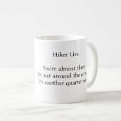 Lies Hikers Tell" Grappig Wandelen Koffie Mok (Voorkant rechts)