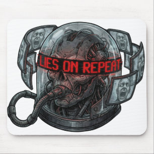 Lies On Repeat – Dystopische Propaganda Hersenspoe Muismat