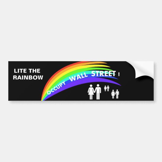 LIET DE RAINBOW-KANTOOR WALL STREET! BUMPERSTICKER (Voorkant)