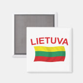 Lietuva (Litouwen) Rood LTRS Magneet (Voorkant / Achterkant)