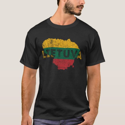 Lietuva Map en Litouwen Flag Souvenir T-shirt (Voorkant)