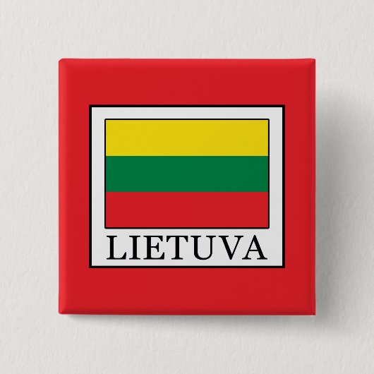 Lietuva Vierkante Button 5,1 Cm (Voorkant)