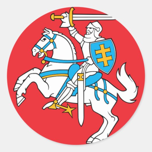 Lietuvos Valstybes Veliava, Vytis, Litouwen vlag Ronde Sticker (Voorkant)