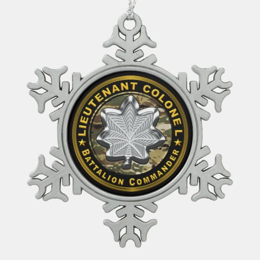 Lieutenant Colonel Battalion Commander Tin Sneeuwvlok Ornament (Voorkant)
