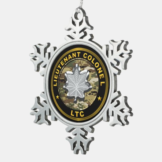 Lieutenant Colonel LTC Tin Sneeuwvlok Ornament (Rechts)