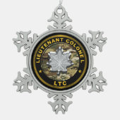 Lieutenant Colonel LTC Tin Sneeuwvlok Ornament (Voorkant)