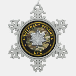 Lieutenant Colonel LTC Tin Sneeuwvlok Ornament