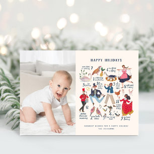 Lieve 12 dagen van kerst foto vakantiekaart feestdagenkaart