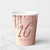 Lieve 16 Glitter Drips Party Paper Cup Papieren Bekers (Achterkant)