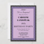 Lieve 16-partij Violet Silk & Parels & foto's Kaart (Achterkant)