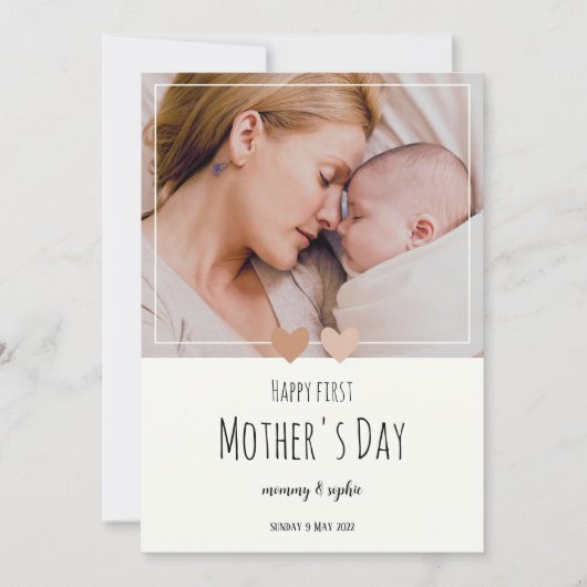 lieve 1e Moederdag Persoonlijk Feestdagenkaart (Voorkant)