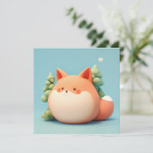 Lieve 3D klei Rode Vos in boslandschap ansichtkaar (Staand voorkant)