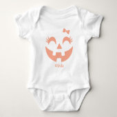 Lieve Aangepaste Halloween Jack O' Lantern Romper (Voorkant)
