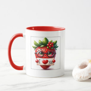 Lieve aardbei woordkunst mok