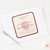 Lieve Aardbei - Zoete Valentijnskaarslabel Vierkante Sticker (Envelop)