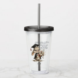 Lieve Afgestudeerde Kleuterkonijn Illustratie Acryl Drinkbeker