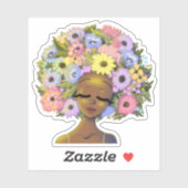 Lieve Afrikaanse Amerikaanse Vrouw Sticker (Vel)