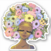 Lieve Afrikaanse Amerikaanse Vrouw Sticker (Voorkant)