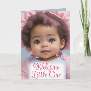 Lieve Afro-Amerikaanse Baby Meisje Welkom Baby Kaart