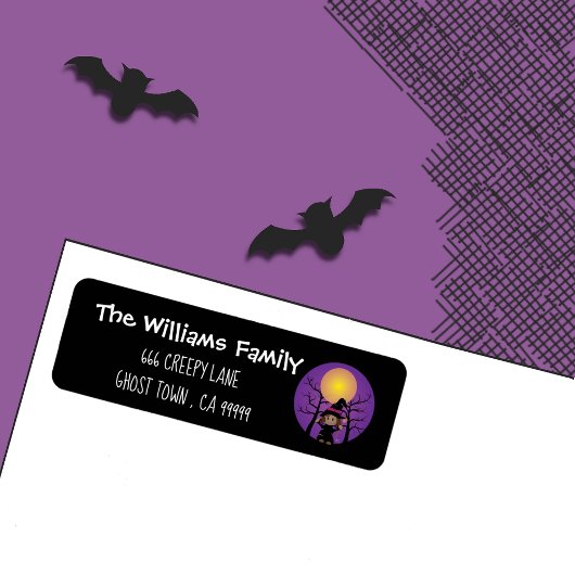 Lieve Afro-Amerikaanse Heks - Halloween Labels