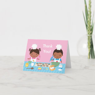 Lieve Afro-Amerikaanse Kinderen Koken Dank Je Bedankkaart