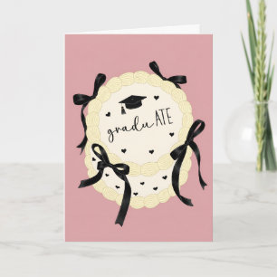 Lieve afstudeerkaart voor haar - Coquette strik ka Bedankkaart