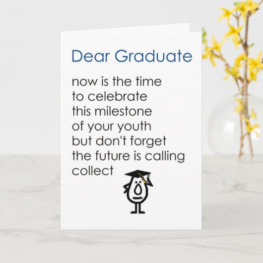 Lieve Afstuderen - een grappig afstuderen (blauw/j Kaart (Gele Bloem)