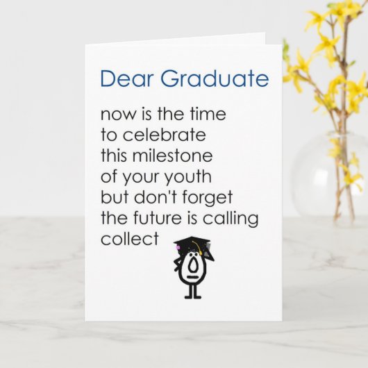 Lieve Afstuderen - een grappig afstuderen -blauw/m Kaart (Gele Bloem)