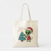 Lieve Alien Kerstman Grappige Kerstvakantie Tote Bag (Achterkant)