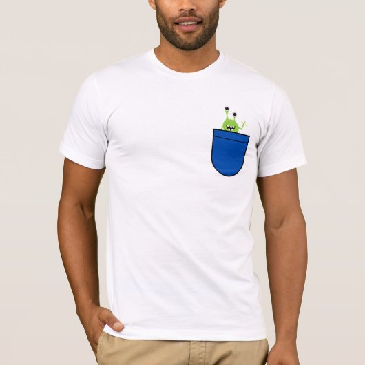 Lieve Alien Zak Cartoon Ontwerp T-shirt (Voorkant)