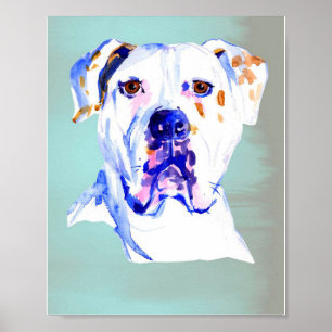 Lieve Amerikaanse Bulldog Dog Art Poster