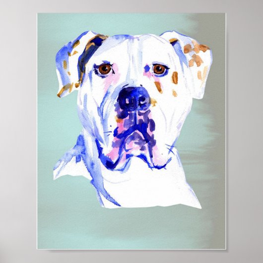 Lieve Amerikaanse Bulldog Dog Art Poster (Voorkant)
