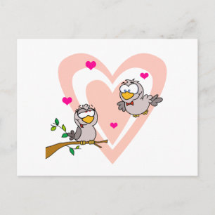 lieve animatie-liefdesvogels briefkaart