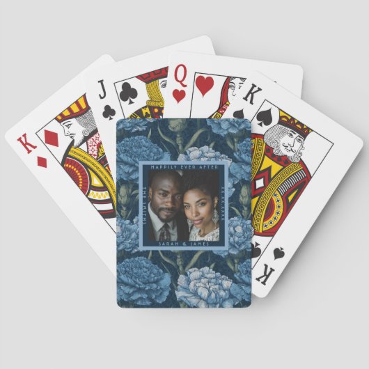 Lieve Anjer Charme Moderne Trouwdag Pokerkaarten (Achterkant)