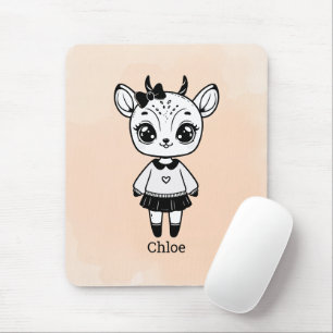 Lieve Antilope Meisje - Cute Doodle Ontwerp Muismat