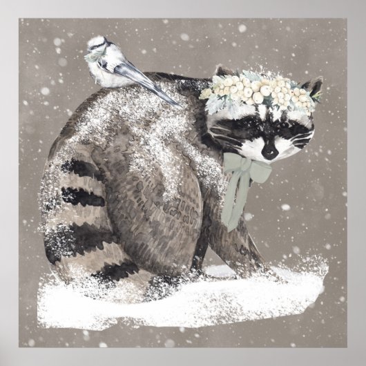 Lieve aquarel bosdieren kunst voor kinderen poster (Voorkant)