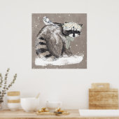 Lieve aquarel bosdieren kunst voor kinderen poster (Keuken)