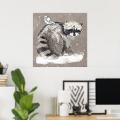 Lieve aquarel bosdieren kunst voor kinderen poster (Thuiskantoor)