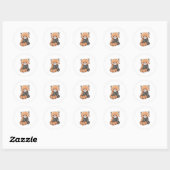 Lieve Aquarel Dier Sticker Illustratie (Vel)