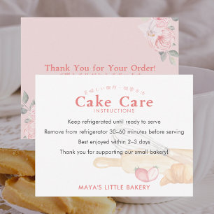 Lieve Aquarel Gardeerpin Cake Verzorgingsinstructi Bedankkaart
